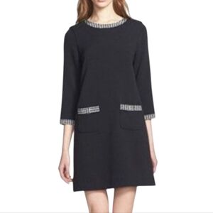 Kate Spade Mini Dress - Women's Size 4 - Black Ponte Knit Houndstooth Accents